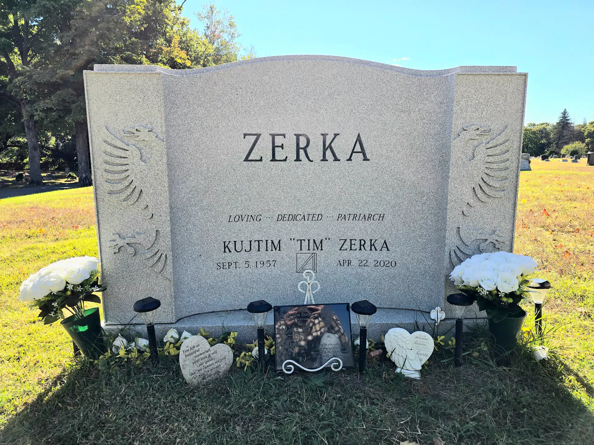 Granite Slant Headstone hand-carved by Slant Memorials in NJ — image 4